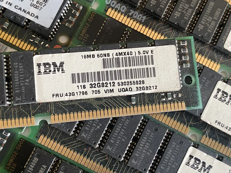 IBM 43G1796 32G8212 16MB Computer Memory 72-Pin SIMM RAM 4Mx40 60ns 5V